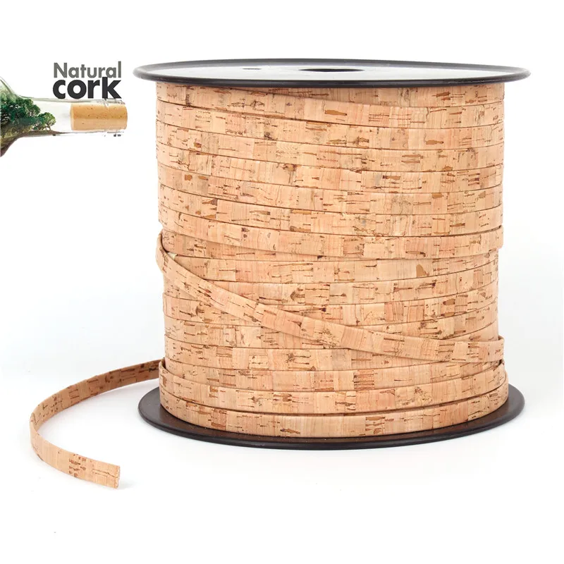 Portuguese Cork 10mm flat natural cork cord natural cork leather jewelry supplies Cor-108