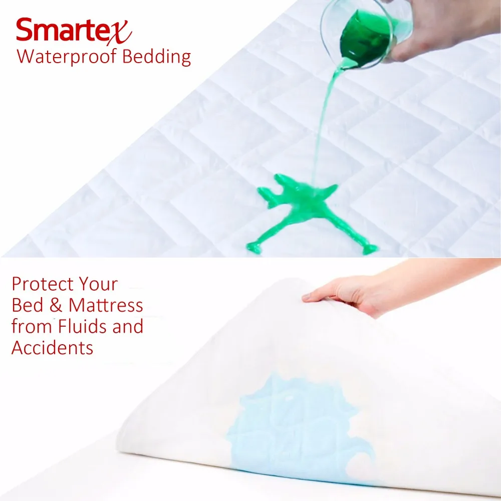 Cotton Jersey Quilted Mattress Protector Cover Foam All Size Bed Royal