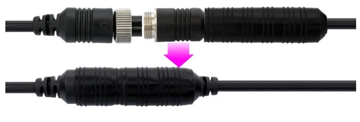 CCTV Backup Rear View reverse Camera Cable 20M Extension 4 Pin 4Pin Aviation Connector