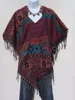 Indian Wool Blend Poncho Sweeter Jacket Winter Fashion Clock Coat Poncho Fringe Hood & Pocket Bohemian Boho Handmade Yak Wool