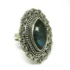 Captured Blue Fire Labradorite 925 Sterling Silver Fine Oxidized Cocktail Ring, Silver Jewelry Manufacturer, Online Silver Jewel