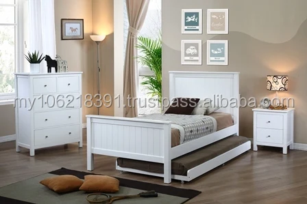 Kids Bedroom Furniture In White Single Bed Chest Of Drawers
