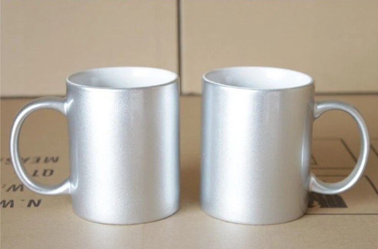 
Sublimation Blank 11oz Glossy Gold Silver Ceramic Mug 