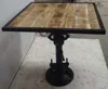 Industrial Jack Crank Bar Table Square Mango Top Wood Iron Framed