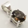 .925 Silver Hot Selling BROWN SMOKY QUARTZ WELL MADE 4 Prong Pendant 3/4 Inches