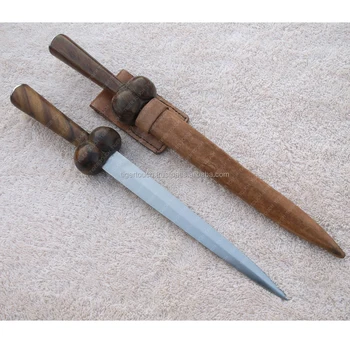 Medieval Small Dagger Double Edged Sharp 1300 And 1500 Handle Wood ...