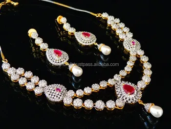 اطقم المعلم كرسكنديور  زمرد Bollywood-Style-American-Diamond-Jewellery-Wholesale-Cubic.jpg_350x350