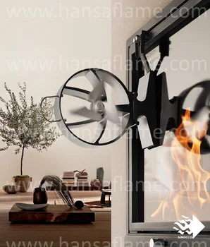 Hansa Sirocco Plus Heat Powered Closed Fireplace Fan Black 350 M H