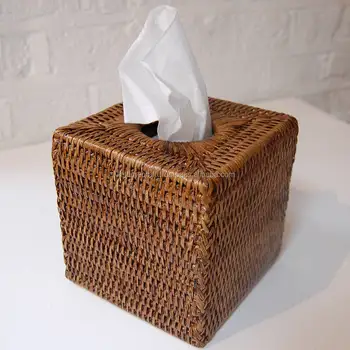 rattan tissue box cover