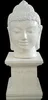 Garden Terrazzo Statue Buddha Head with Stand Carving Out Door Decor