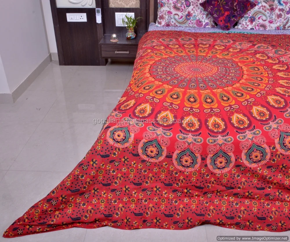Indian Duvet Cover Mandala Ethnic Quilt Covers Throw Hand Screen