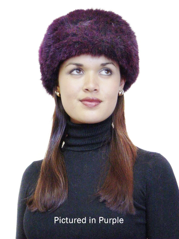 purple fur hat