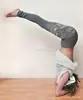 Organic bamboo terry high waisted yoga leggings with unique henna style wing print in grey