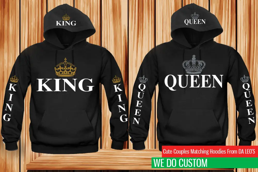 custom king and queen hoodies