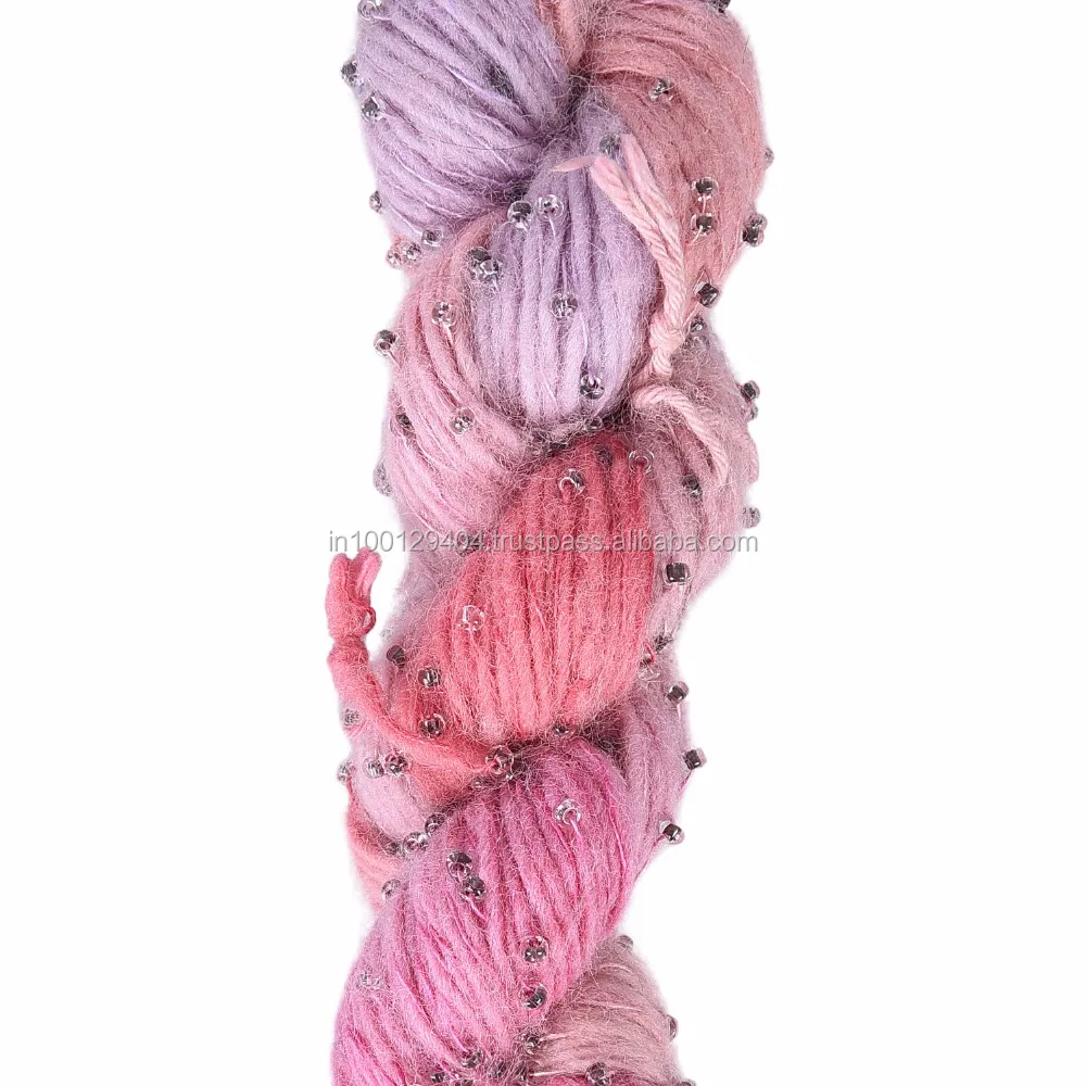 
Felting Wool Knitting yarn with Beads 