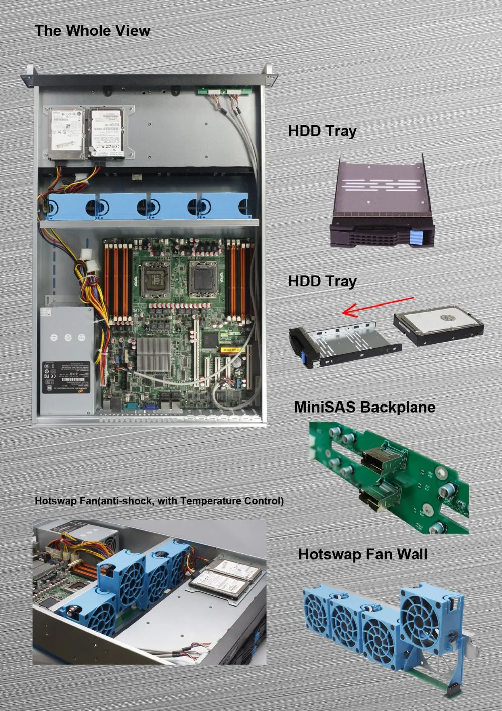 12g Case 2u Server Chassis 8 Bays Storage Chassis/ Hotswap Case