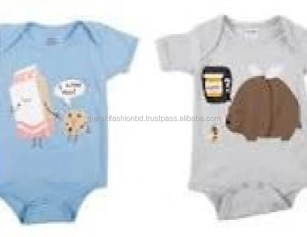 
New style printed formal 100%cotton baby clothes romper set 