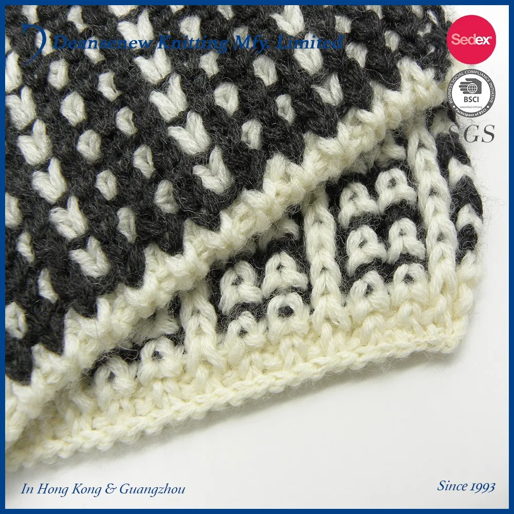 Fashion 60% Cotton 30% Nylon 10% Lambswool 2-Tone Texture Knitted Scarf (5).jpg