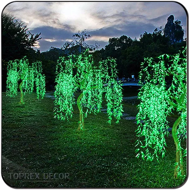 Elegant Cold White Artificial Weeping Led Willow Tree Light For Indoor