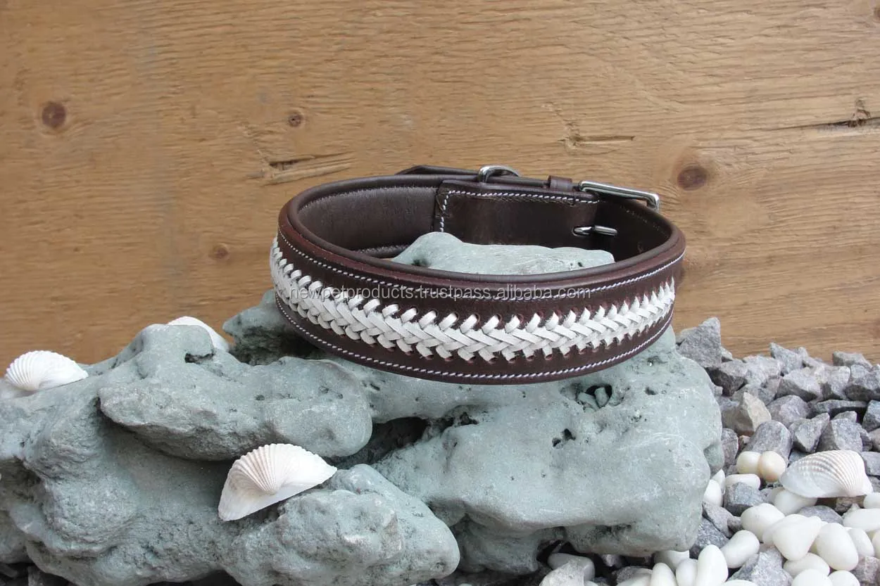 2023 New Dog Collar Handmade Design Genuine Dog Collar Training Running