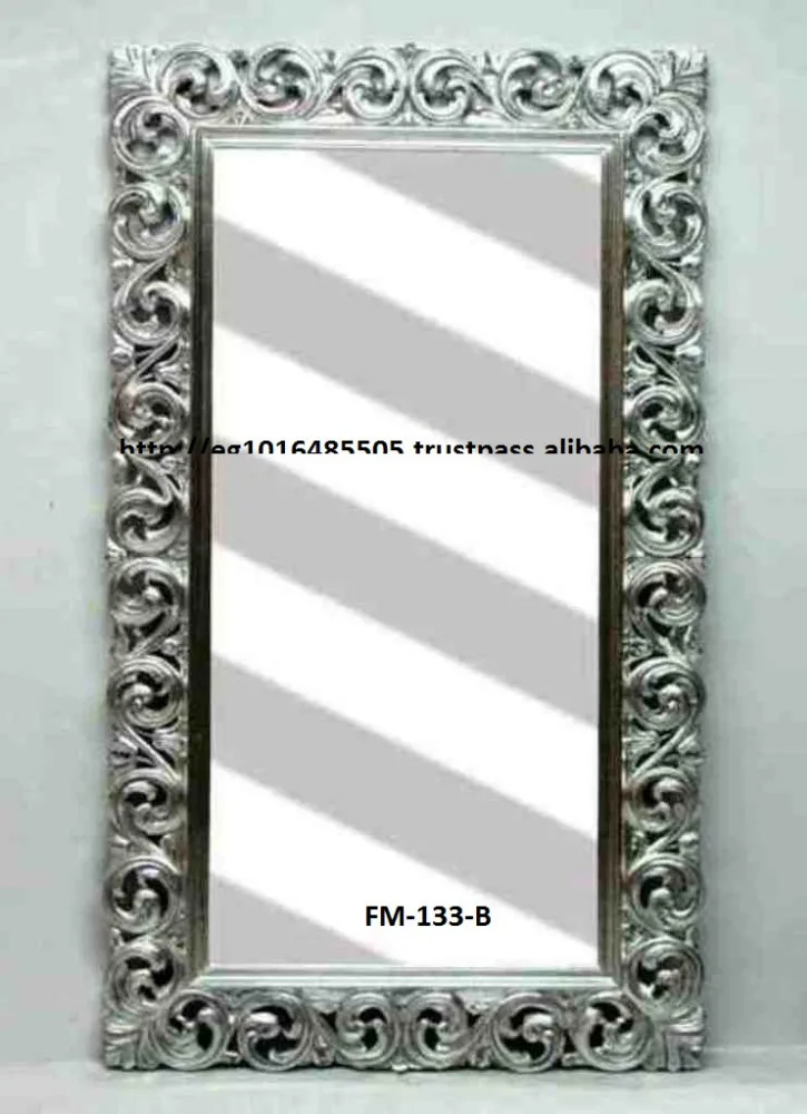 
entrance antique mirror, Carved frame ,silver leafs 