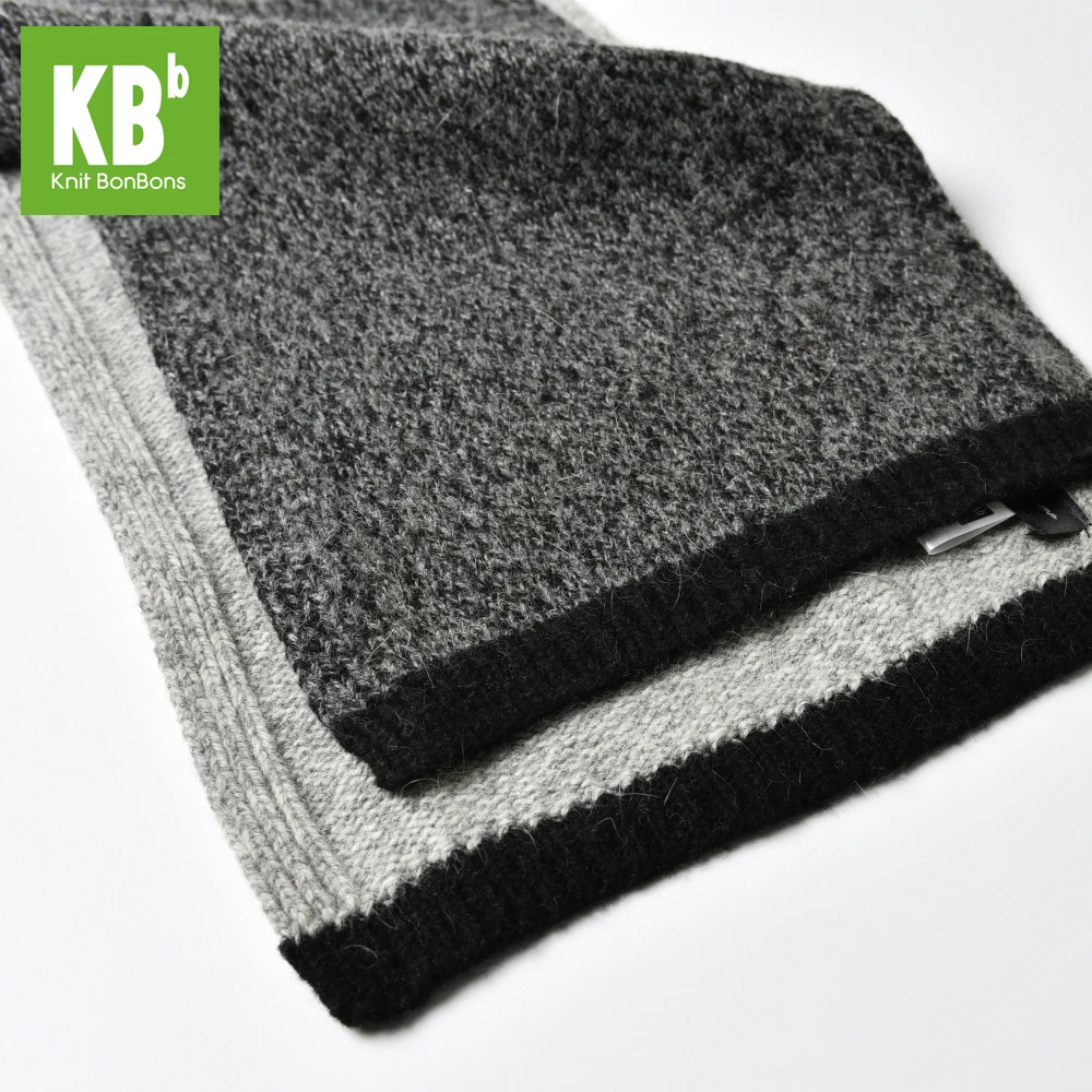 Fashion Custom Made 100% Lambswool Funky Winter Adult Knitted Scarf - Grey