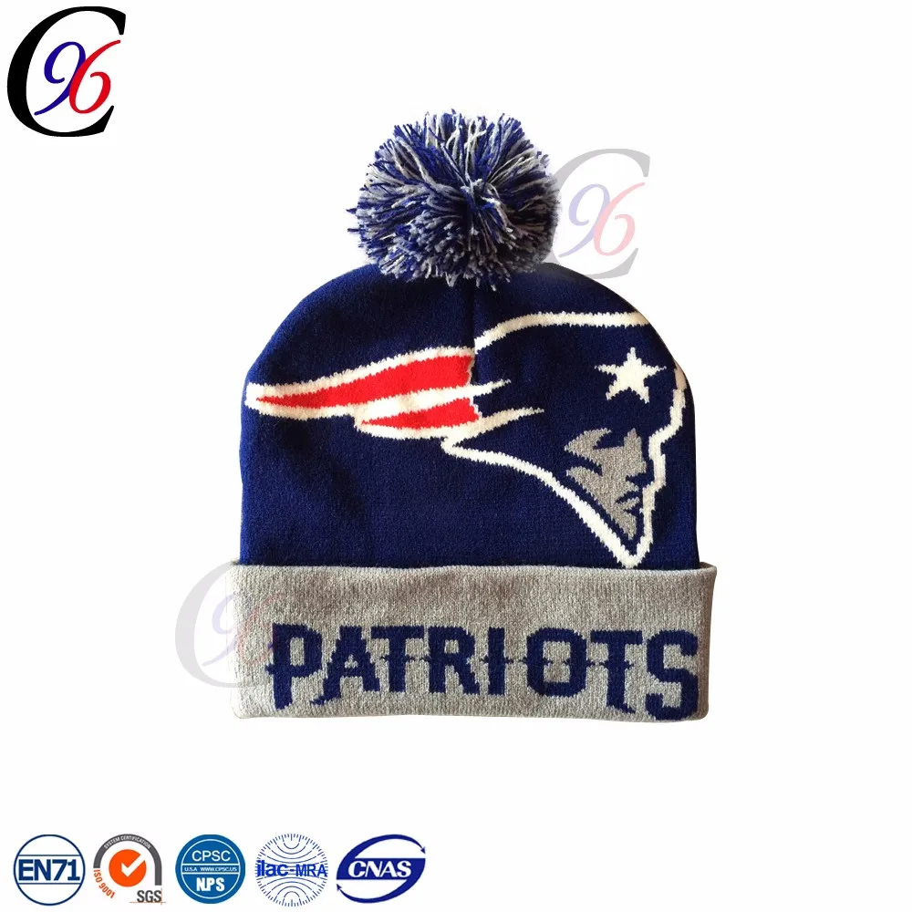 Chengxing high quality custom winter outdoor wholesale crochet bobble pom acrylic cheap made beanie free hat knitting patterns