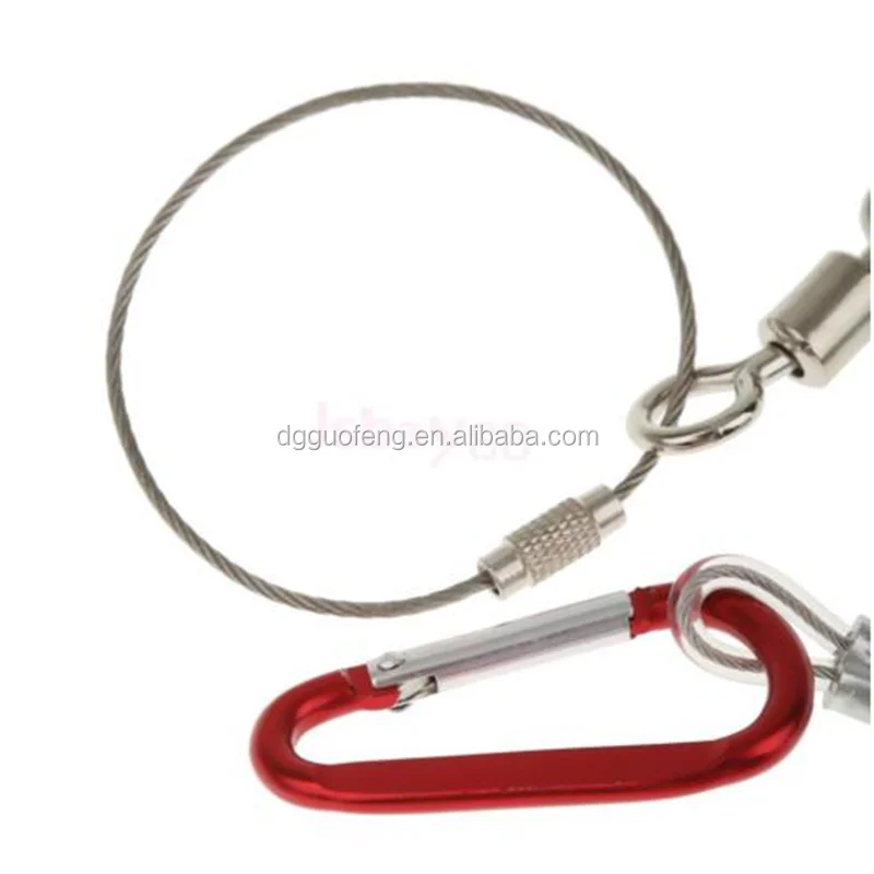 Safety Fishing Steel Wire Coil Retractable Cord Cable Lanyard With
