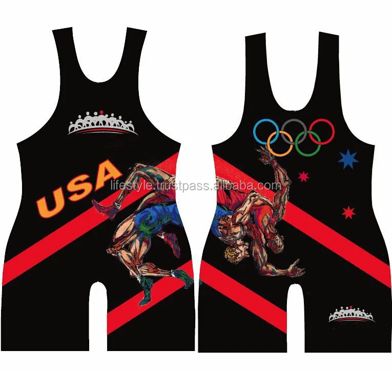 Sale Cheap Sublimated Wrestling Singlets Camo Sublimated Running