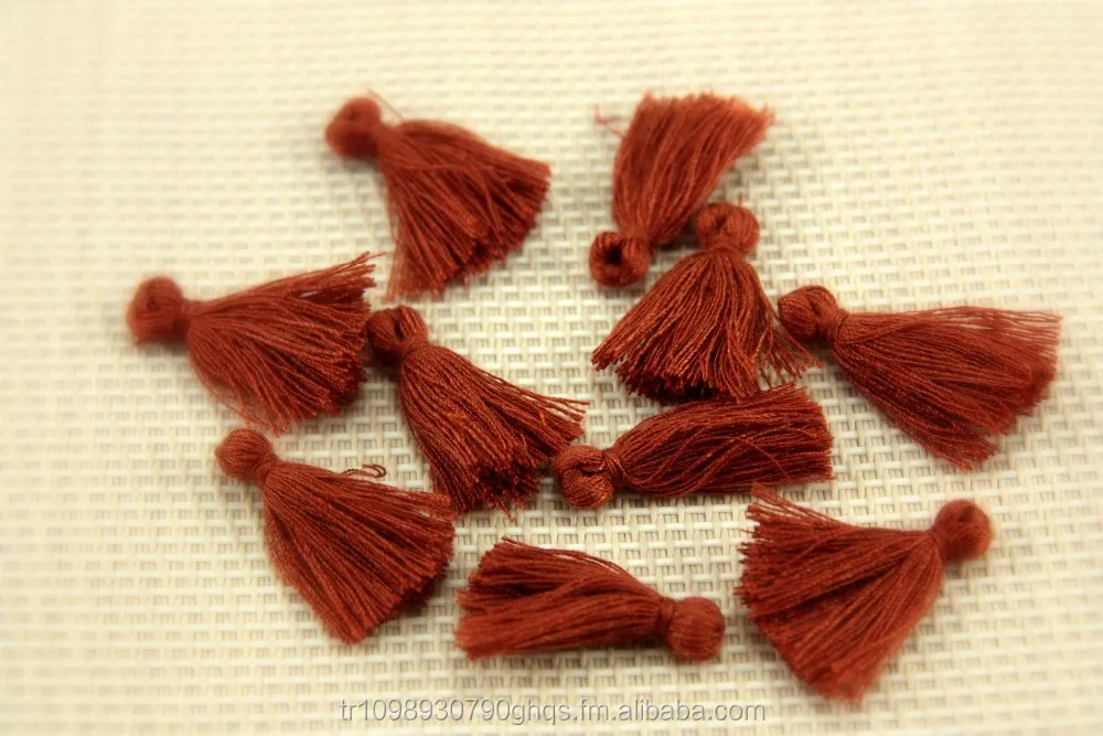 Mini Tassels, 2,5cm Cotton Tassels, Tiny Short Cotton Tassels, Cocoa Cotton Tassel, Handmade Mini Tassels, Mini Cotton Tassle