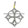 14k Yellow Gold Pave Diamond Designer Religious Cross Sterling Silver Pendant Jewelry Wholesaler