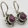 Jewellery 925 Silver Beautiful RUBY ANTIQUE STYLE Earrings 1.8 CM MADE IN INDIA