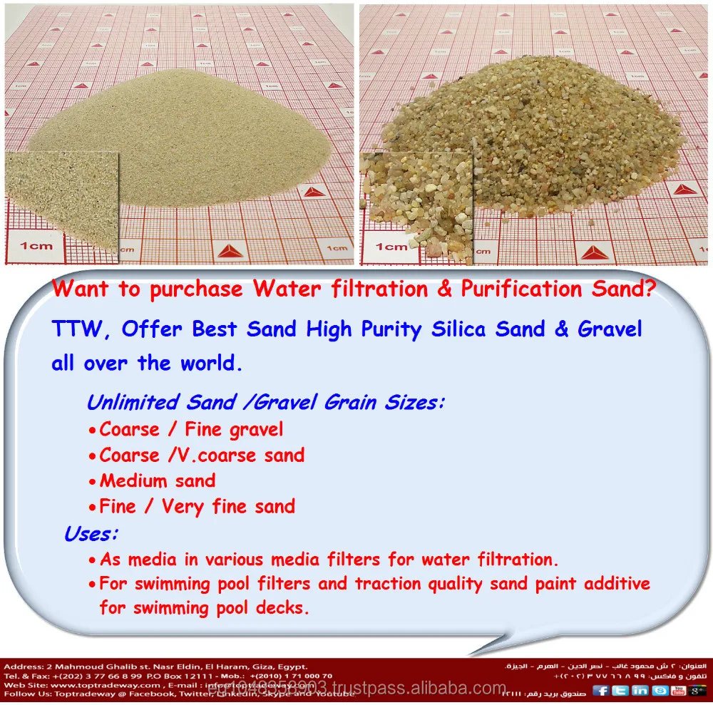 Swimming Pool Water Filter Sand for Water Treatment Plant