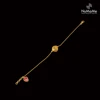 Classic Fashion Mesh Filigree Charm Bracelet Handmade in Gold Plated 925 Sterling Silver with Red Onyx Stone Wholesale