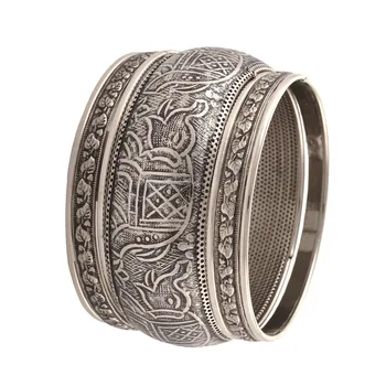 Zephyrr Fashion Oxidized Silver Bangle Set With Carvings For Women Zephyrr Fashion Oxidized Silver Bangle Set With Carvings For Women