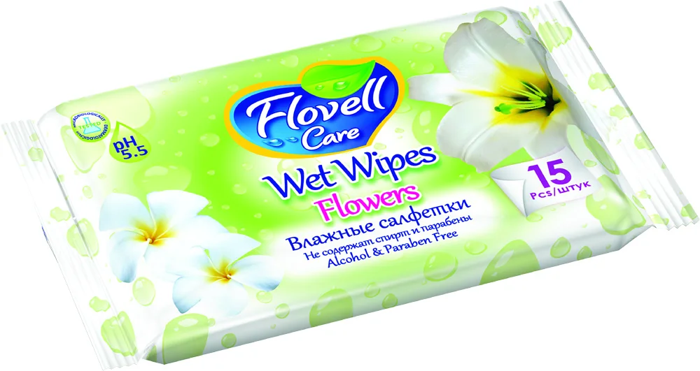 Flovell Care Pocket Wet Wipes 15 Pcs 