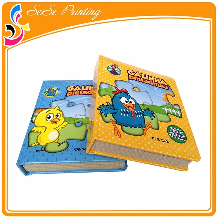 die cut kids puzzle book printing with two round corner