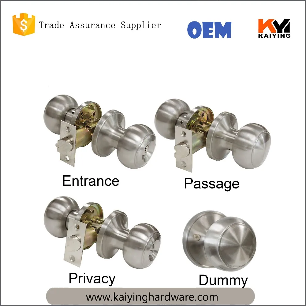 205 Knob Lock 304stainless Steel Material Door Lock,Brushed Satin