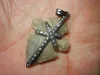 New Oxidized Plated Pave Set Jasper Agate Gemstone arrowhead pendant