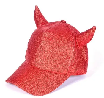 red sequin baseball cap
