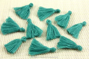 Mini Tassels, 2,5cm Cotton Tassels, Small Tassels, Green Tassel, Handmade Mini Tassels, Mini Cotton Tassels,