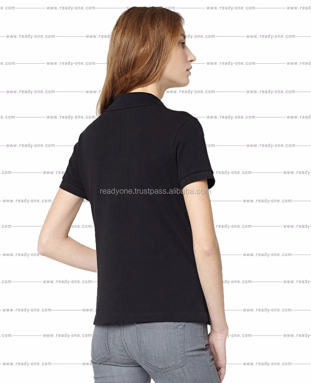 custom slim fit high quality women polo shirt design with