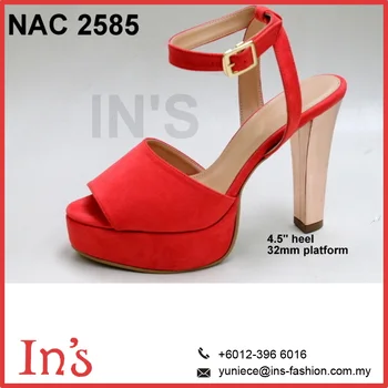 Red Platform Ladies High Heels Shoes 