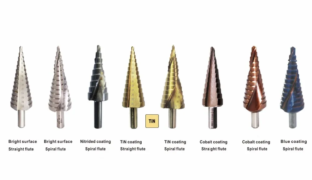 3pcs Cobalt Coating Spiral Flute Step Drill Bit Set Buy Step Drill