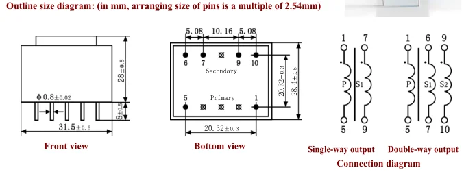 Однофазный Трансформатор Переменного Тока 110 В 120 В 220 В На 6 В 9 В ...