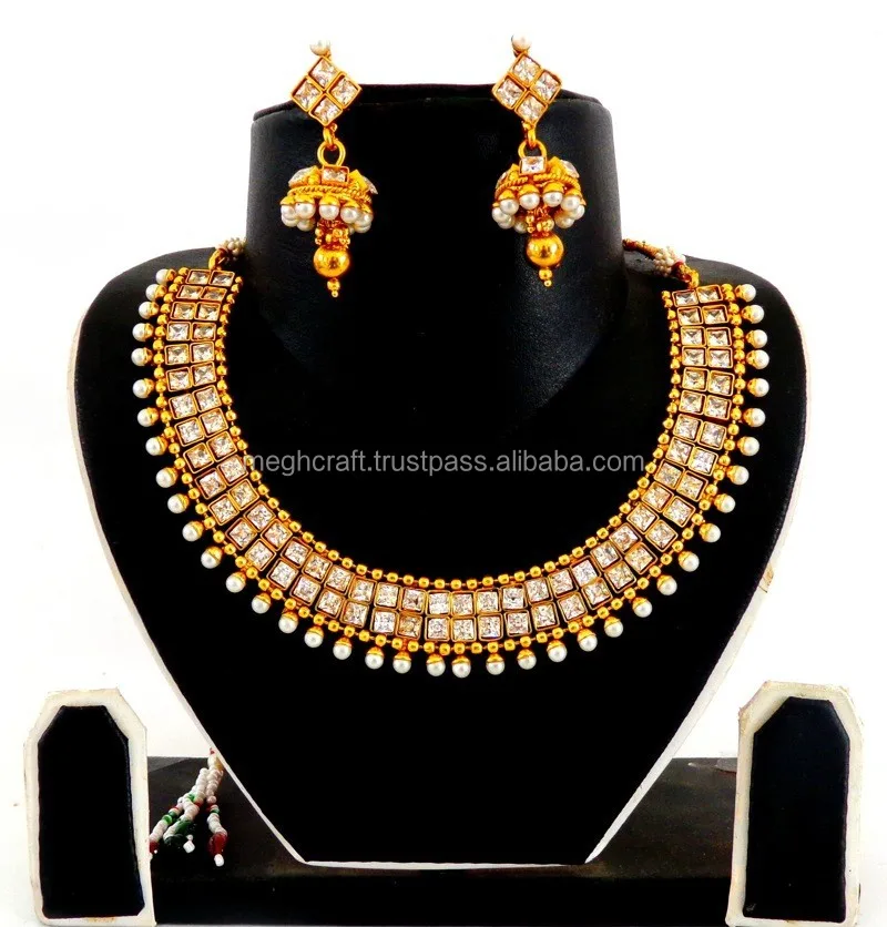 Designer Cz Jewellery Set Indian Wholesale Buying Chowki One