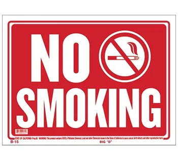 12" x 16" no smoking sign
