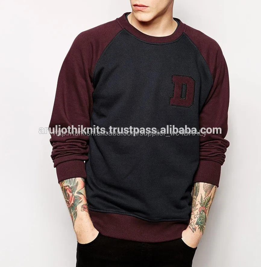 erkek kazak kontrast reglan kollu erkek