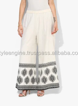 white cotton palazzo pants