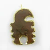 Indian artifacts Scorpion Shape Agate Arrowhead Gold Electro Plated 50x35MM Pendant IG4672